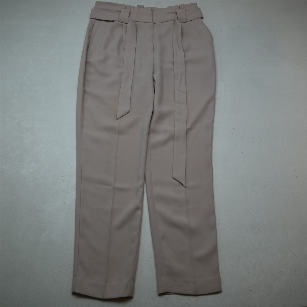 Express 8 Pink Pleated Belted High Rise Ankle Taper Dress Womens Pants